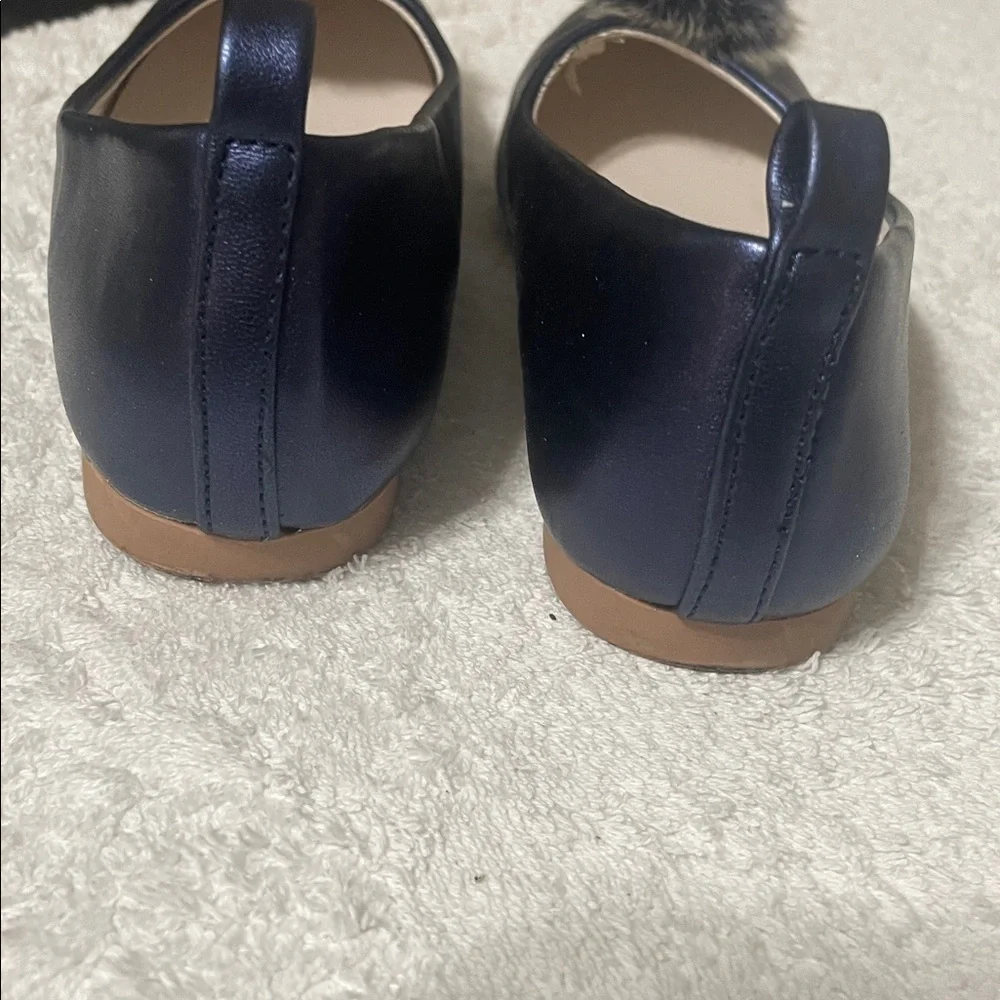 Nanette Lepore Blue Dress Shoes with Furry Pom-Poms